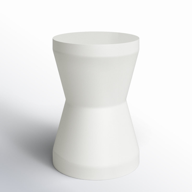 Zenni 12.2'' W Round Concrete Outdoor Side Table , Ivory