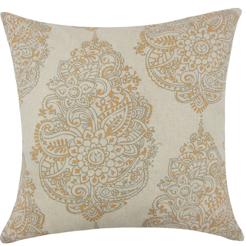 Coussin en coton Damask, Orange
