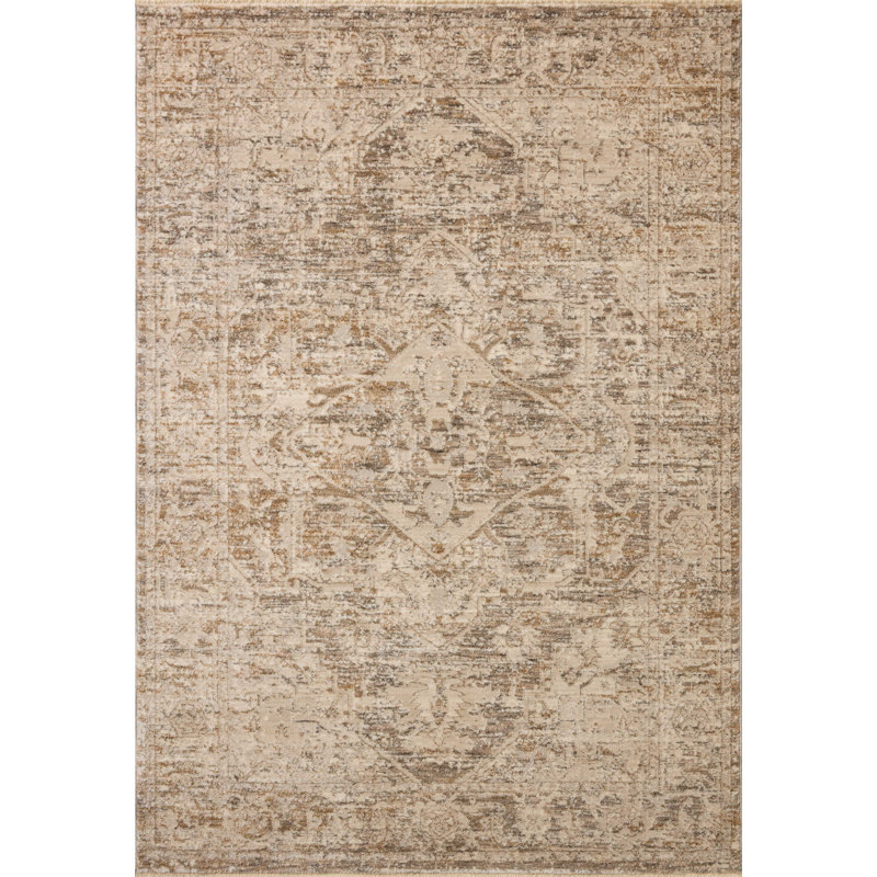 Tapis fumée / naturel Loloi Clarisse, Rectangle 9 pi 6 po x 13 pi