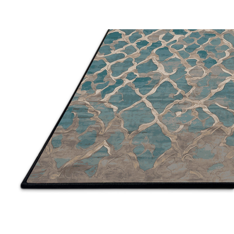 Tapis gris soyeux et moelleux, Rectangle 2 pi x 3 pi