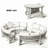 3-Piece Outdoor Conversation Set With 2 Semi-Circle Sofas And 1 Coffee Table-1432704691