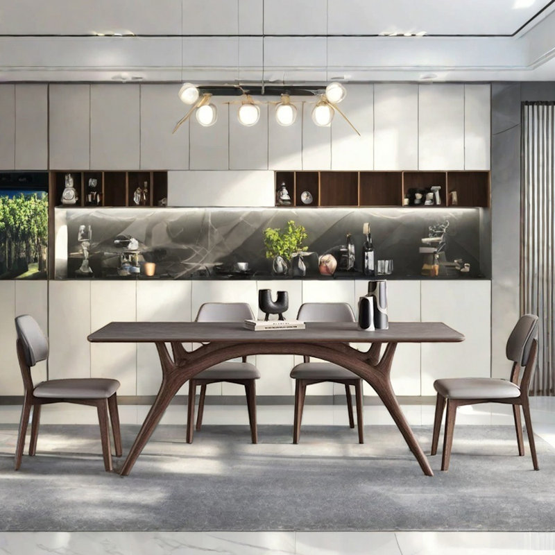 Modern simple home rectangular dining table sets, 29.5"H x 55.1"L x 31.5"W