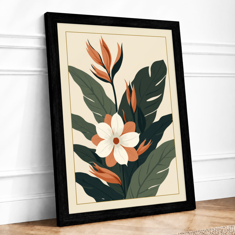 Flowering Study Botanical - Framed Print, Black, A3 - 42.0 x 29.7 cm
