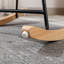 Chaise berçante en tissu Teddy, accoudoir avec dossier haut et accoudoirs, beige