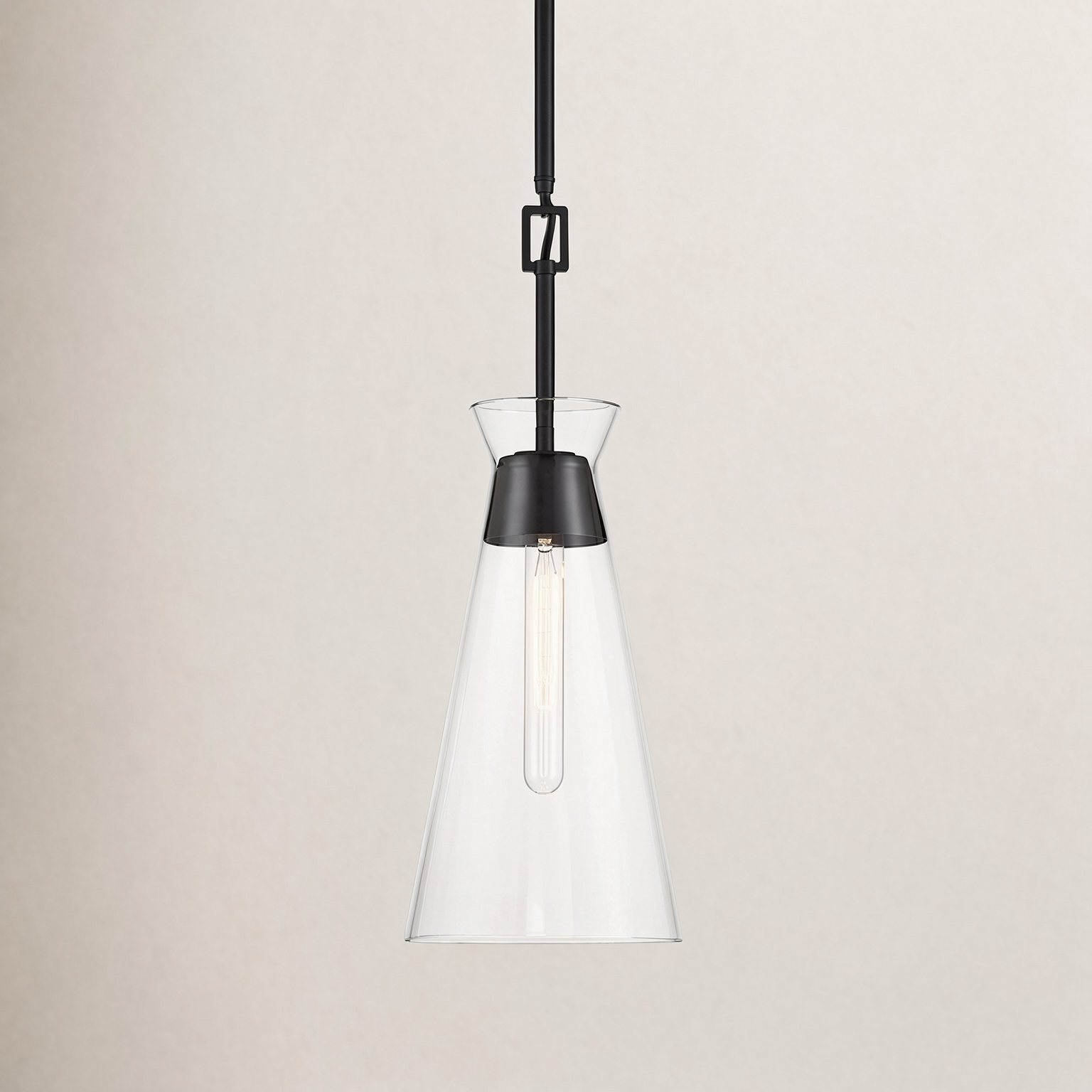 Lakewood Dimmable Single Light Pendant, Matte Black