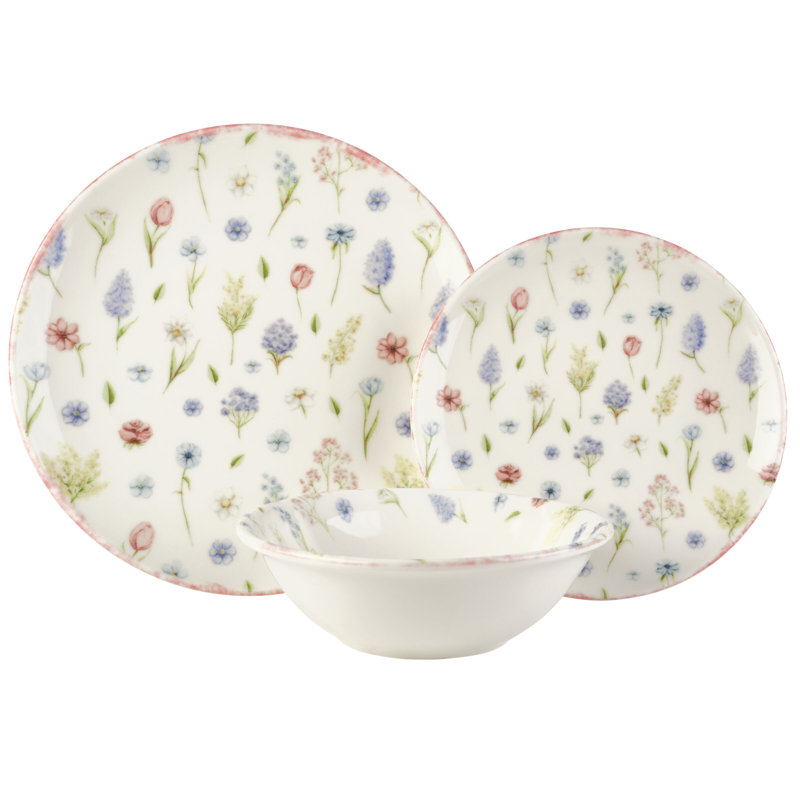 Service de table 12 pièces Pfaltzgraff Wild Blooms, service pour 4
