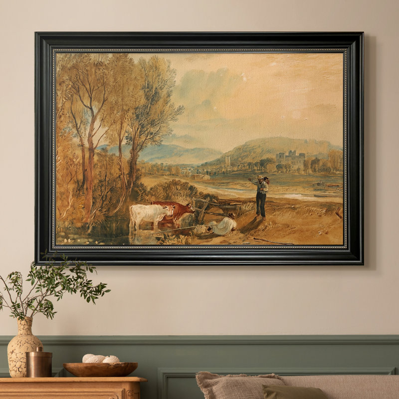 Château de Lulworth, Dorset, v. 1820-J.M.W. Turner - Toile encadrée sur mesure, 20x28 INNER SIZE, Framed Canvas