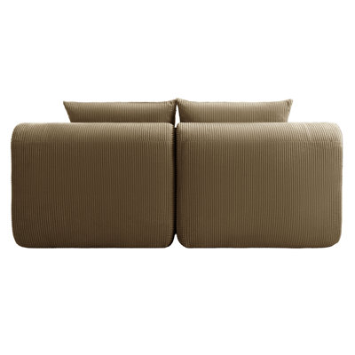 Méridienne simple de 76 pouces, velours côtelé doux pour la peau - gauche et droite pour le salon, la chambre à coucher et au-delà, pour le salon moderne, velours côtelé