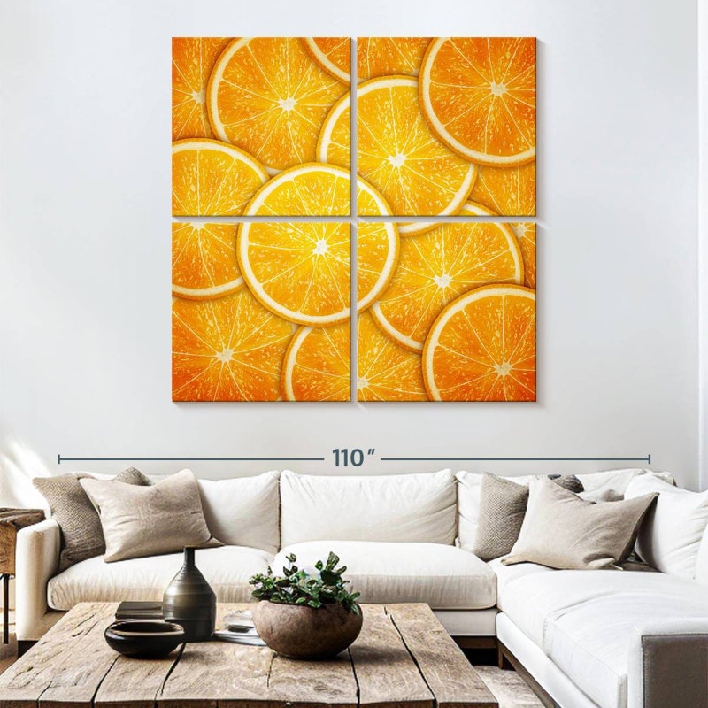 Yarlin Thin Orange Slices, 74" H x 74" W