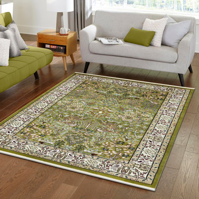 Jackson Oriental Green/Ivory Area Rug