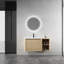 Meuble-lavabo mural 40 po avec lavabo en céramique blanche et tablettes de rangement et 1 porte à fermeture en douceur