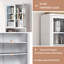 Armoire de cuisine en métal, armoire de rangement de 72 po de hauteur avec tablettes réglables