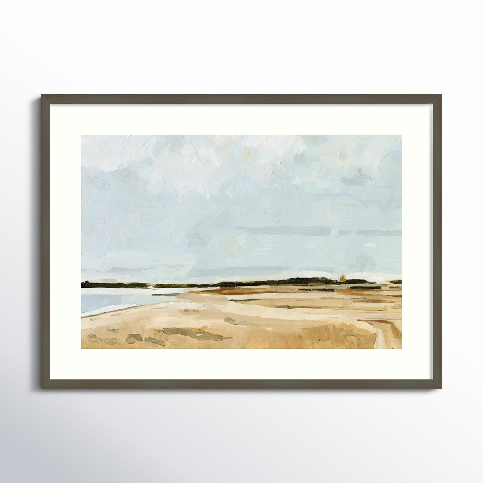 Quiet Coast I by Emma Caroline, Gray Framed Paper, 27" H x 37" W
