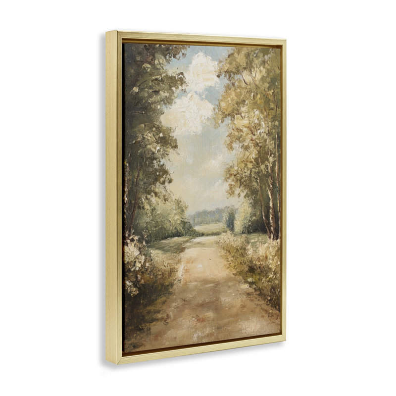 Cadre flottant Walk Walk Country Forest, design par Petal Prints Design, H 31 po x l 21 po, Cadre flottant métallique doré