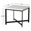 Hammered Iron End Table-White Marble-1791442079