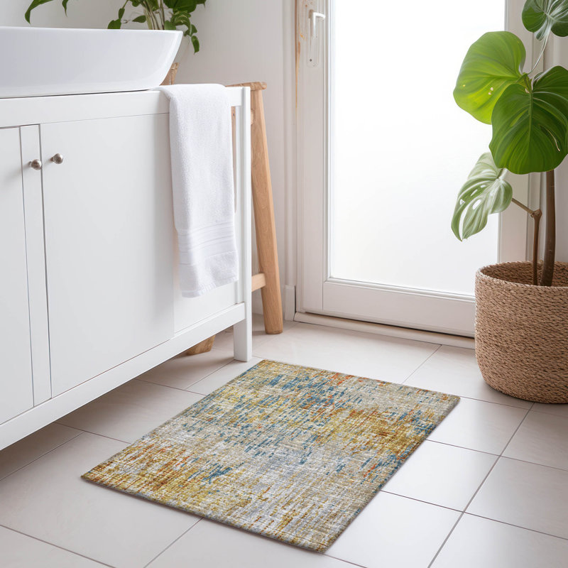 Premium Machine Washable Driessen AMF66 Gilded Rug, Rectangle 1'8" x 2'6"
