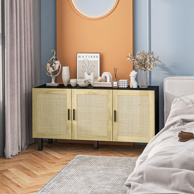 Armoire décorative, Noir / Beige