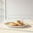 Hand-Painted Stoneware Oval Platter With Grid Pattern And Botanical Design