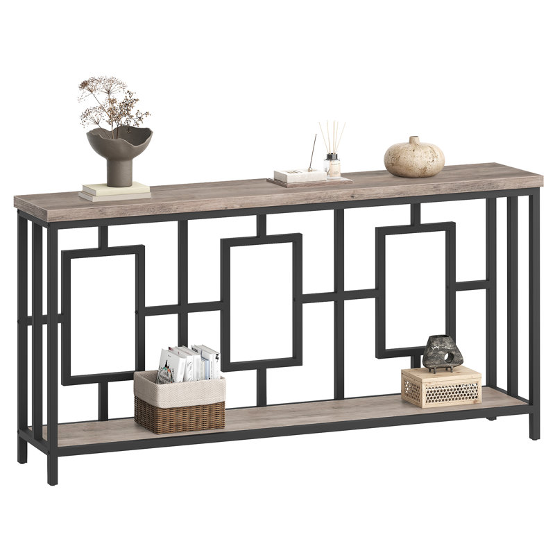 2-Tier Console Table Entryway Table Display Stand with Open Storage