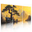 Tableau sur toile tendue représentant un paysage de montagne avec un pin et son reflet (lot de 3)-118681257