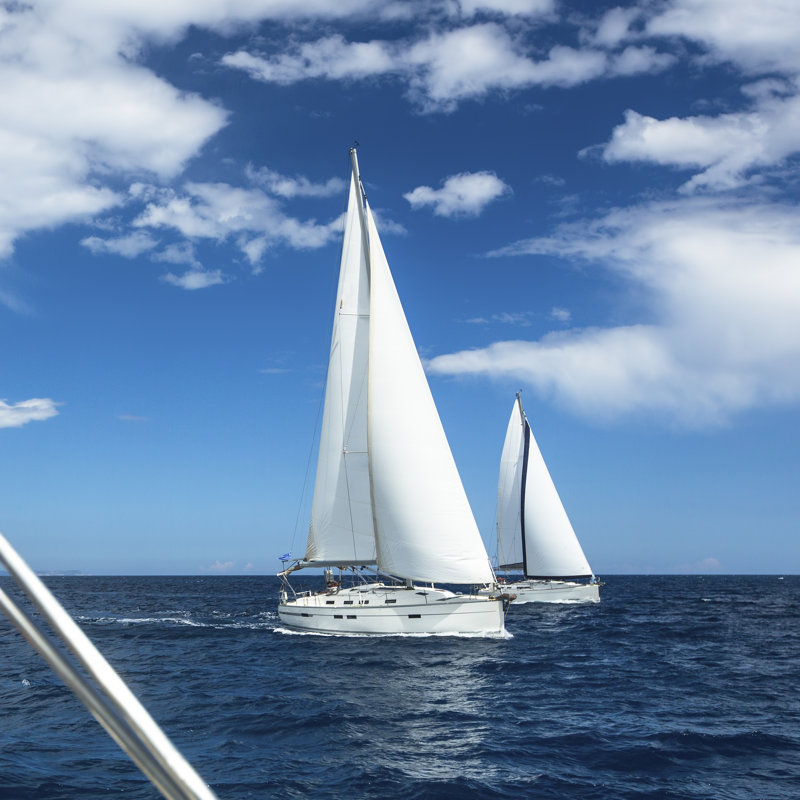 Sailboats by DimaBerkut - Wrapped Canvas Print, 30cm H x 30cm W