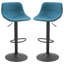Tabourets de bar réglables, tabourets de bar réglables à hauteur de bar rembourrés avec dossier pour la cuisine, le comptoir et le bar personnel HOMcom, ensemble de 2-328222985