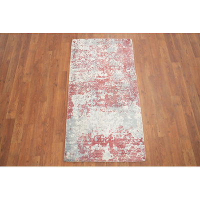 Tapis contemporain contemporain à motif abstrait 2 x 4