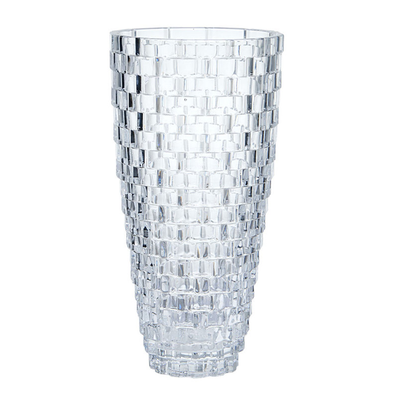 Palazzo 12 in. Crystal Vase, 9'' H X 5.3'' W X 5.3'' D
