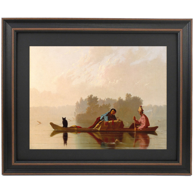 Traders de fourrures descendant le Missouri par George Caleb Bingham, 19" H x 24" W