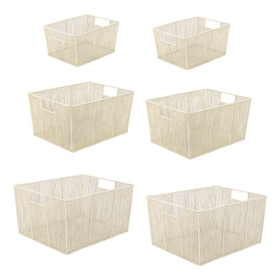 Ensemble de 6 paniers de rangement Sutton Modern Glam