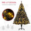 Sapin de Noël artificiel de 6 pi avec branches réalistes, 250 lumières DEL blanc chaud et 1000 pointes, noir