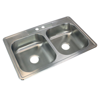 33'' L Double Bowl Stainless Steel Kitchen Sink