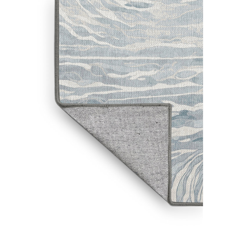 Machine Washable Gray Area Rug, Rectangle 5' x 7'