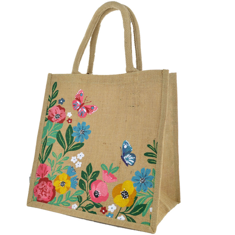 Flowers & Butterflies Jute Basket