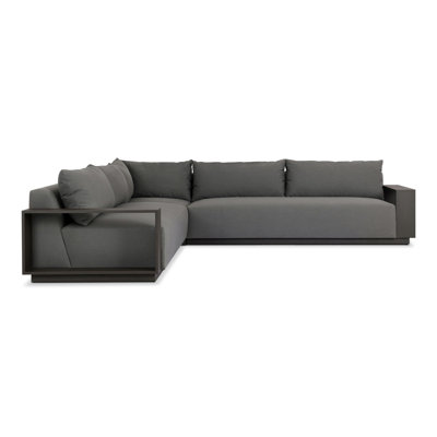 Canapé modulaire d'extérieur en métal 3 pièces Branford - Graphite Arashi