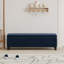 Banc de rangement avec repose-pieds Elias, 51 po, velours bleu marine foncé