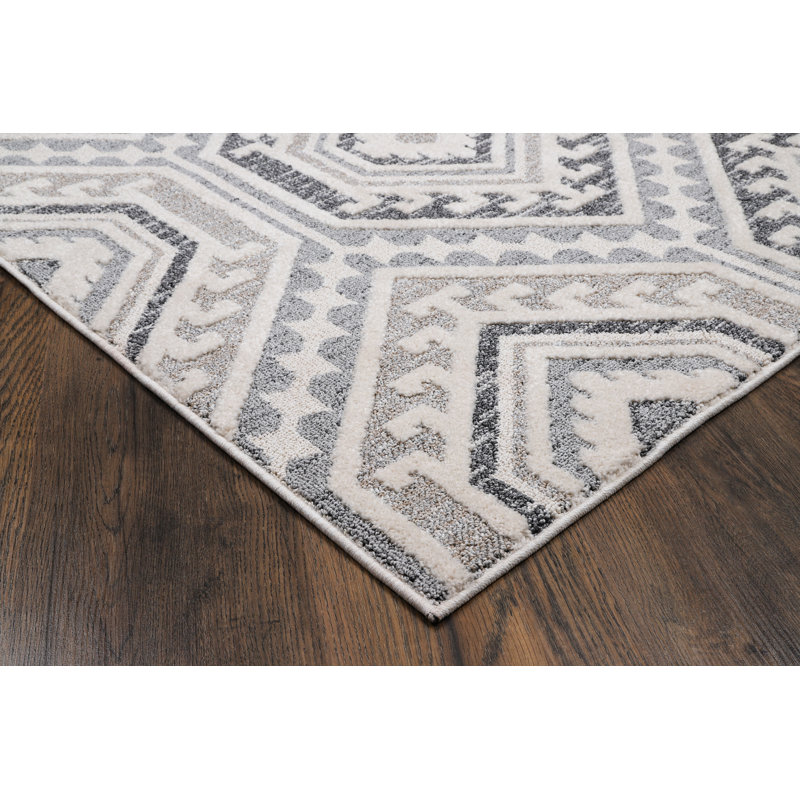 Tapis gris / crème Saltville, Rectangle 7 pi 10 po x 10 pi 10 po