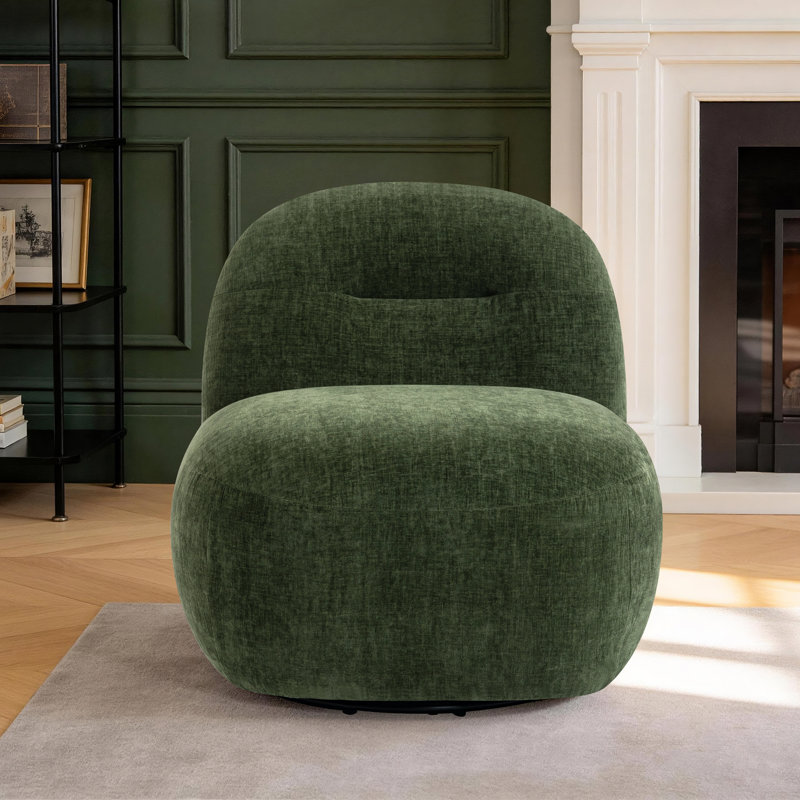 Fauteuil d'appoint pivotant sans accoudoirs, Vert