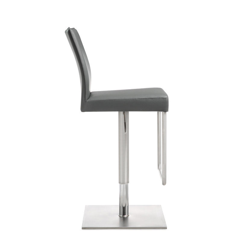 Bendale Swivel Upholstered Adjustable Height Counter Stool with Metal Frame, Gray