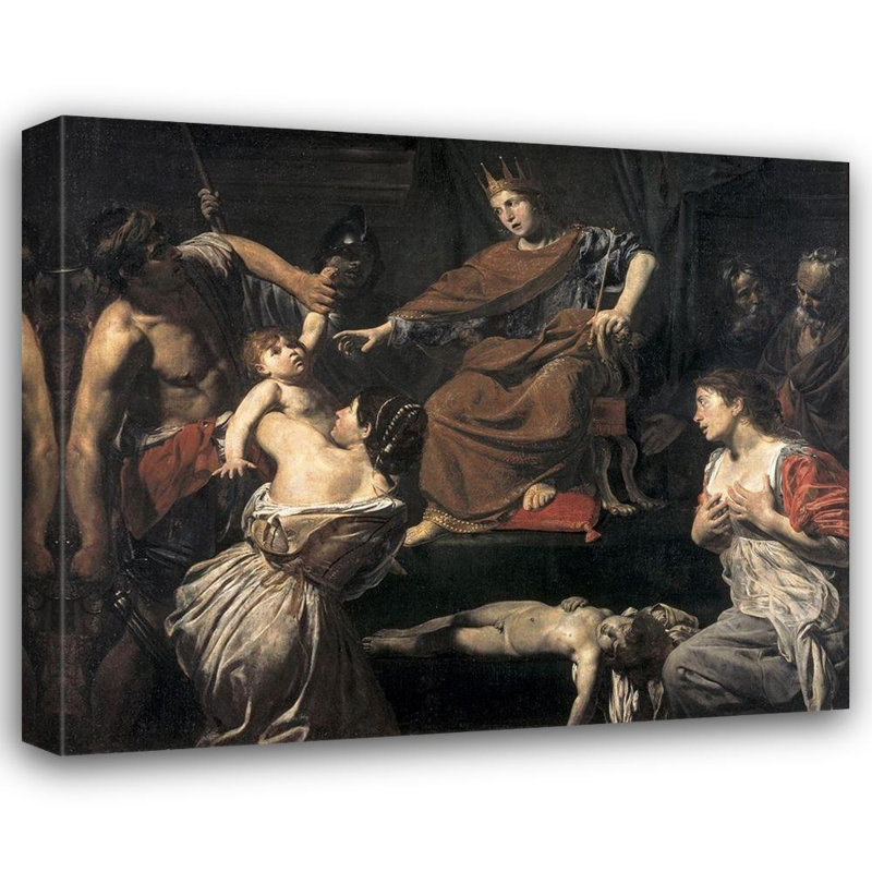Art Astoria Grand Boulogne, Jean Valentin de sur toile tendue, "Judgement of Solomon", H 20 po x l 24 po
