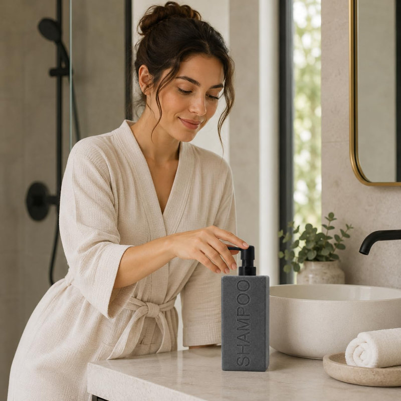  Rectangular Resin Shampoo Dispenser - Gray, Gray