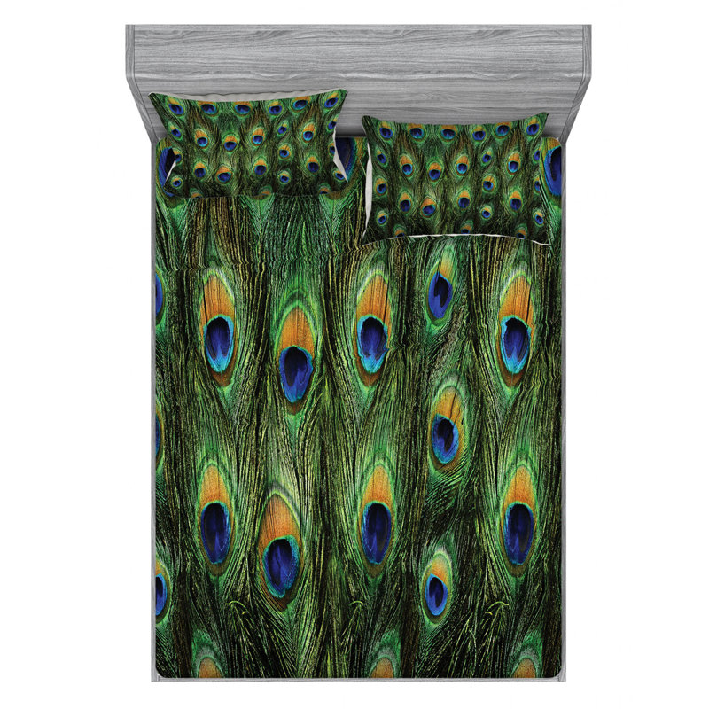 Microfiber Animal Print Sheet Set, Queen Sheet Set with Fitted Sheet