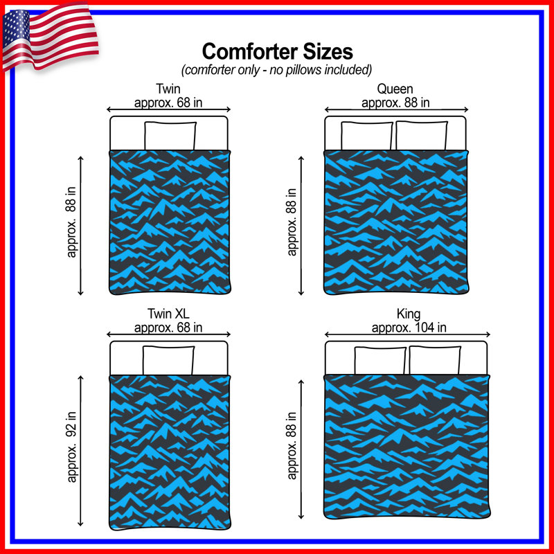Blue Mountain Pattern Comforter, Twin
