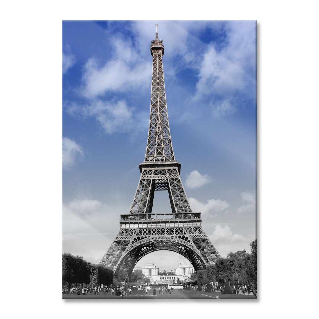 Glasbild Eifelturm mit Himmel Paris