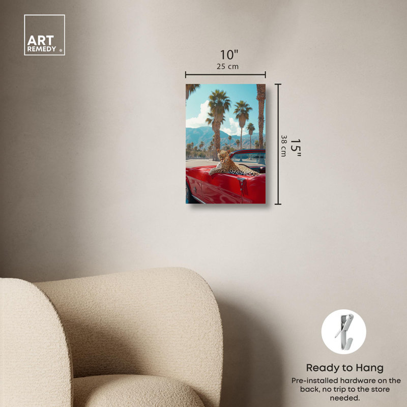 Art Remedy, toile d'art moderne tigre rouge, Mustang rouge rugissant II, H 15 po x l 10 po, Toile tendue