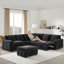 Canapé modulaire multifonctionnel avec repose-pieds et lit escamotable - Parfait pour les petits espaces et la vie polyvalente-152799905