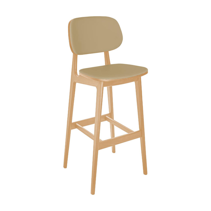  Tabouret Emma - siège et dossier rembourrés sable Grade 4, Tanné, Sable