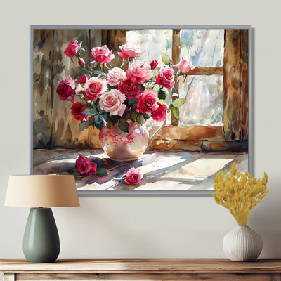 «Summer Rose Delight Bouquet At The Farm I - Roses», art mural sur toile