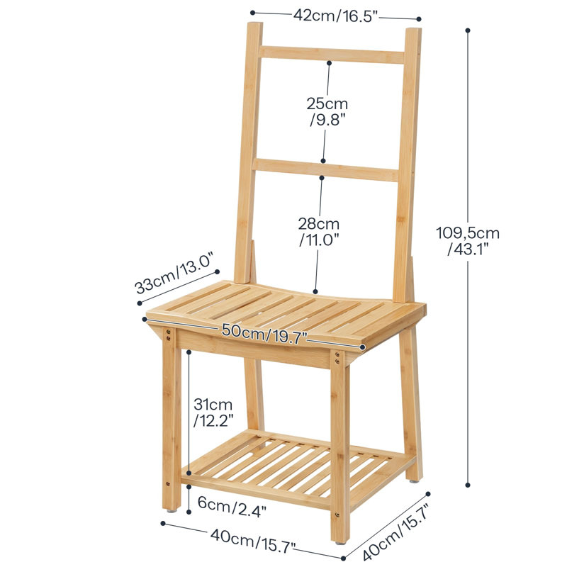 Freestanding Towel Rack for Bathroom, Bamboo Blanket Rack, Quilt Display Stand with Storage Shelf(Natural)