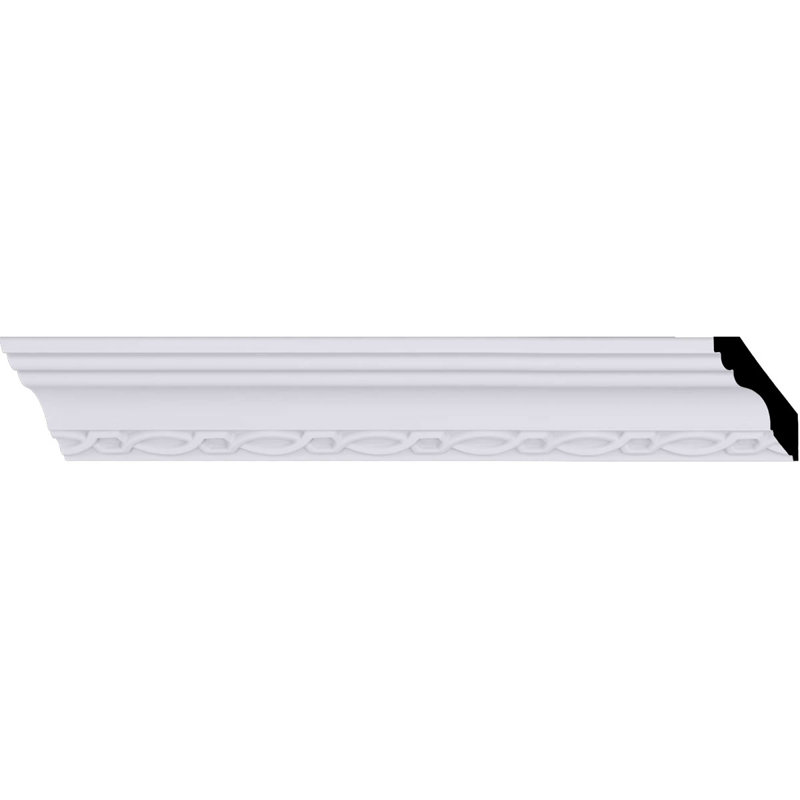 Moulure couronnée Endurathane Loera, H 2 1/2 po x P 2 3/8 po x F 3 3/8 po x L 94 3/8 po, (répétition 2 po), apprêtée en usine